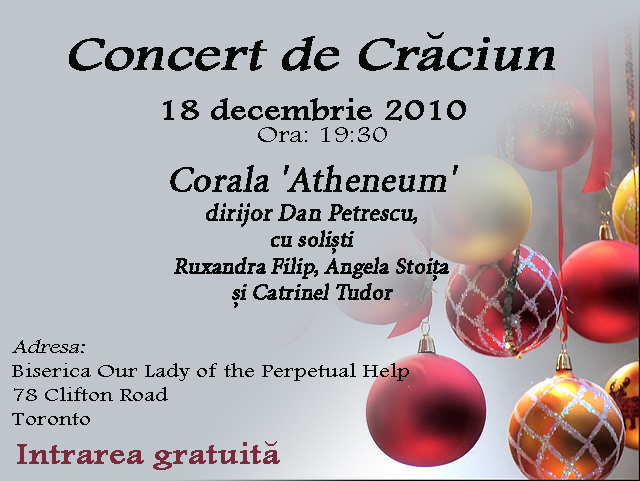 Concert de Craciun cu Corala Athenaeum