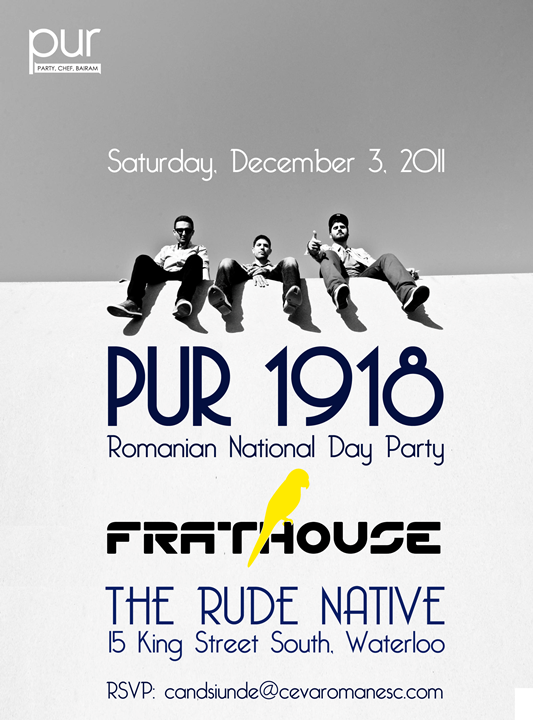 Dec 3 – Pur 1918 w Frathouse @ Rude Native, Waterloo