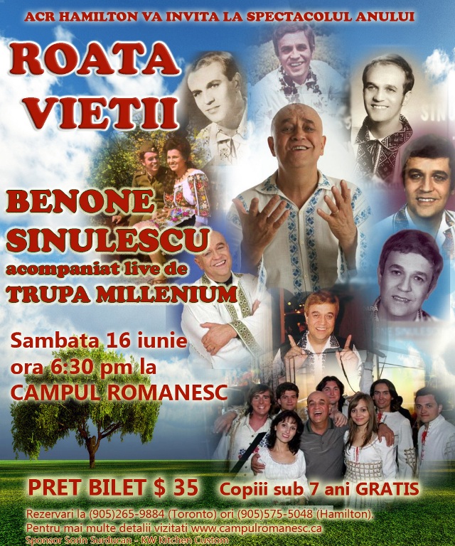 Roata Vietii – Concert cu Benone Sinulescu si trupa Millenium (Hamilton)