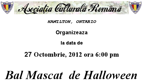 Bal Mascat  de Halloween @ Campul Romanesc, Hamilton
