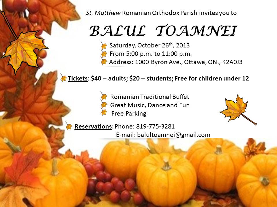 Balul Toamnei 2013 @ Ukrainian Banquet Hall, Ottawa