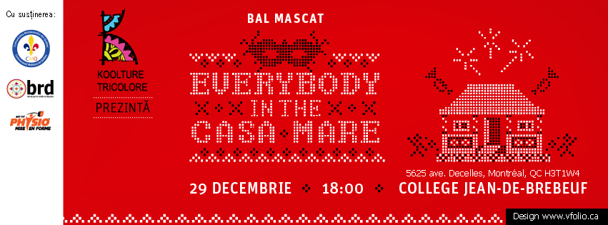 Koolture Tricolore prezinta Bal Mascat “Everybody in the Casa Mare” @ College Jean-De-Brebeuf, Montreal
