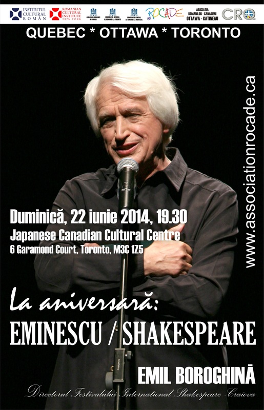 La aniversara: Eminescu/Shakespeare cu Emil Boroghina @ Toronto | JUN 22